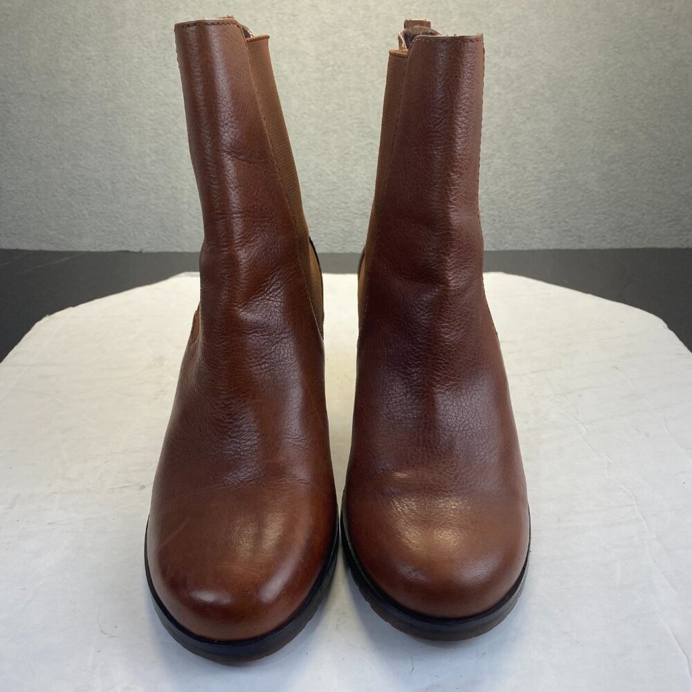 Cole Haan Brown Leather Boots Women’s Size 8 B Waterproof Heel Slip on - Picture 2 of 13